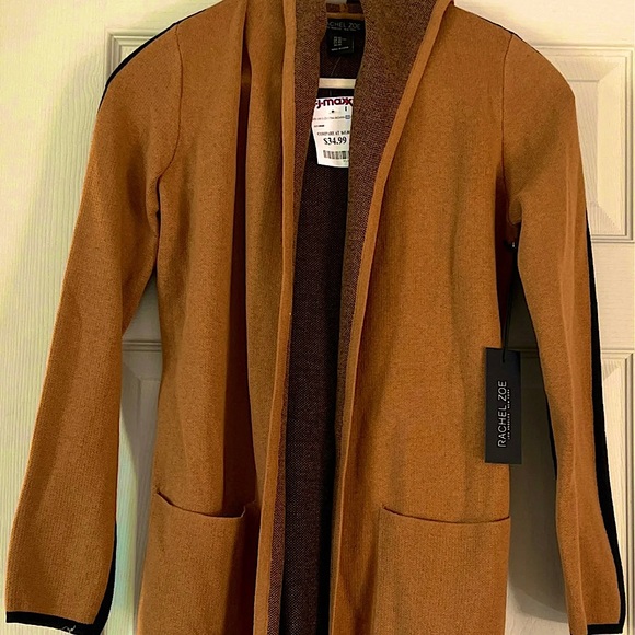Rachel Zoe Womens XS Tan and Black Cardigan - Picture 1 of 6